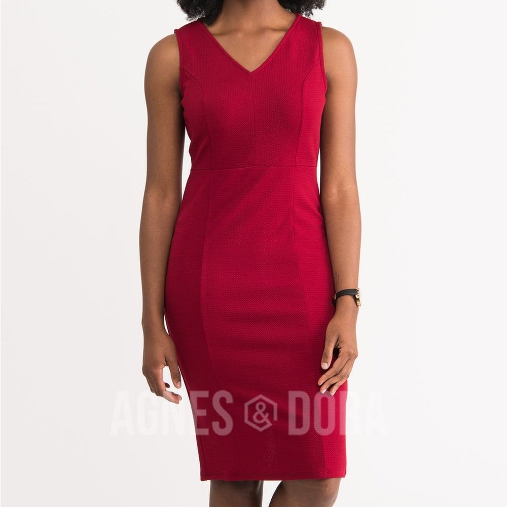 Burgundy Pencil Dress XXL